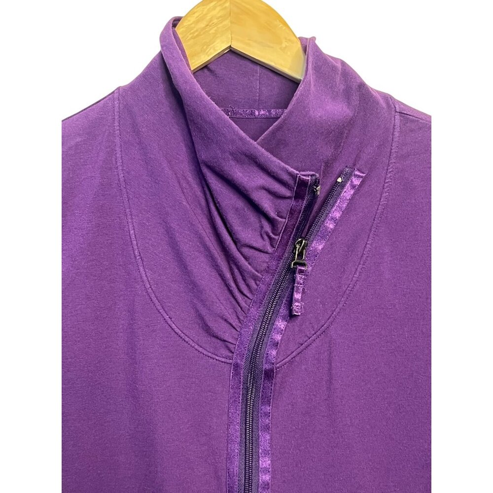 New Balance Purple Womens Medium Zip-Up Jacket With Asymmetrical Collar - Picture 3 of 16